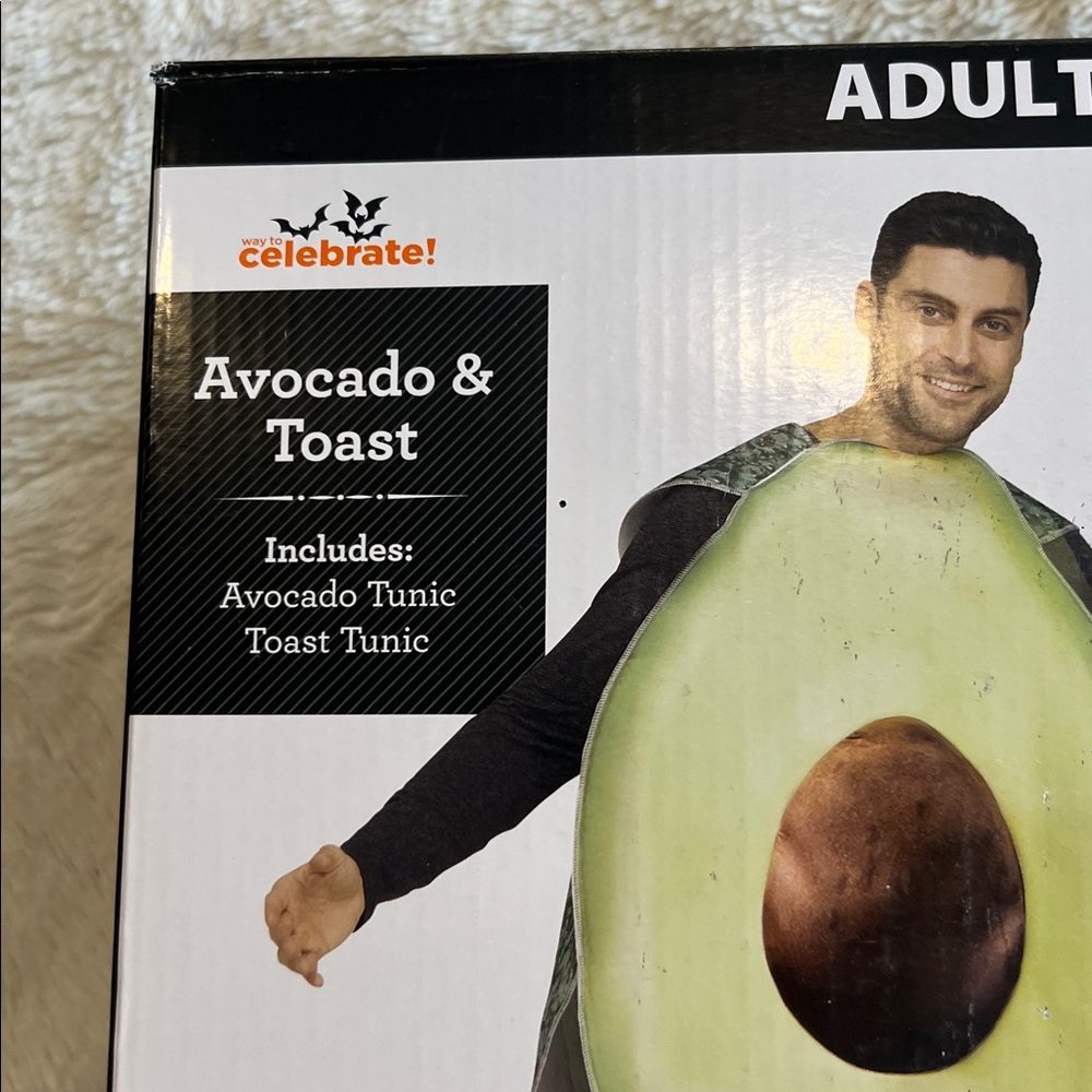 Avocado & Toast Halloween Costume OS Adult Couples Teen 2 Pc Pullover Tunics - Picture 2 of 4
